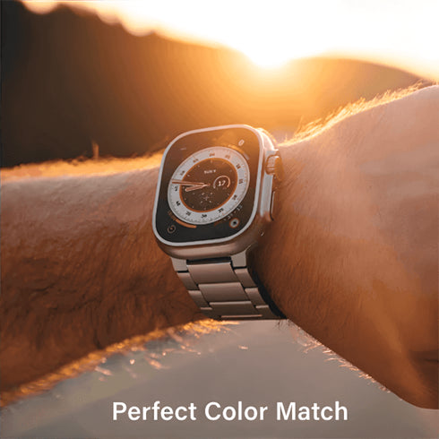 Premium Titan Armband Galaxy mit Sicherheitsschließe für alle Apple Watch Serien